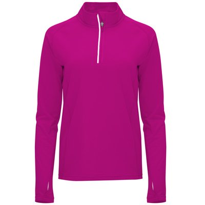 Camiseta Técnica Mujer Cuello Alto Puño Pulgar Fucsia Xl