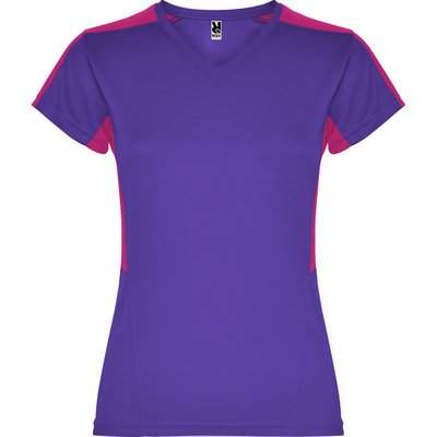 Camiseta técnica mujer manga corta MORADO/ROSETON M