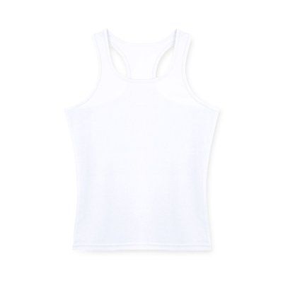 Camiseta técnica mujer de tirantes anchos y espalda estilo nadadora Blanco M