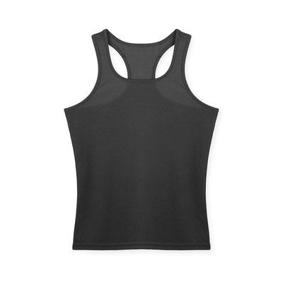 Camiseta técnica mujer de tirantes anchos y espalda estilo nadadora Negro S