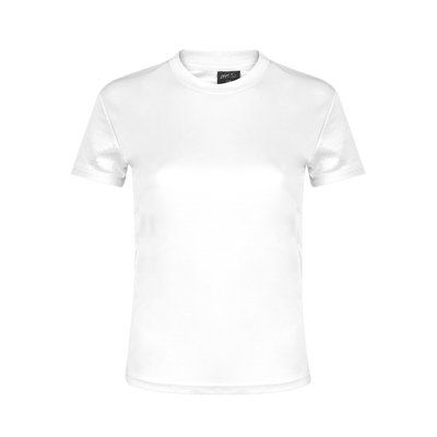Camiseta técnica mujer en variedad colores con diseño en espalda y mangas transpirable Blanco S