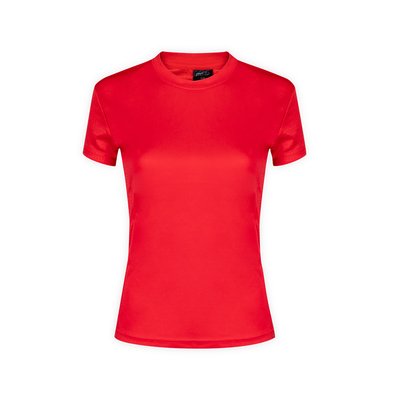 Camiseta técnica mujer en variedad colores con diseño en espalda y mangas transpirable Roj L