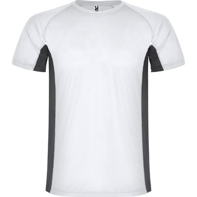 Camiseta técnica de poliéster BLANCO/PLOMO OSCURO S