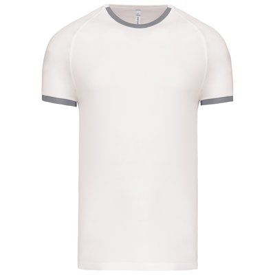 Camiseta técnica poliéster interlock White / Fine Grey S