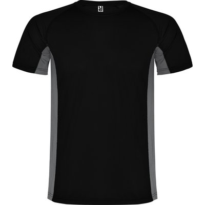 Camiseta técnica de poliéster NEGRO/PLOMO OSCURO 12