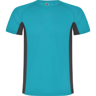 Camiseta técnica de poliéster TURQUESA/PLOMO OSCURO 8