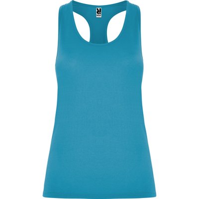 Camiseta Técnica de Tirantes Entallada Turquesa 7/8