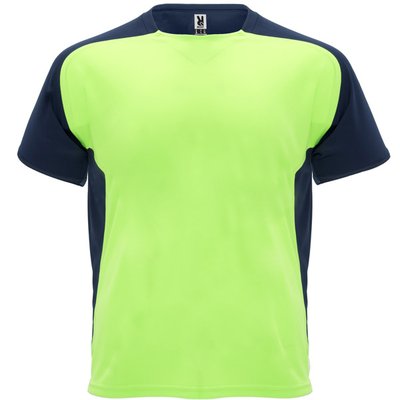 Camiseta técnica transpirable de secado rápido VERDE FLUOR/MARINO XL