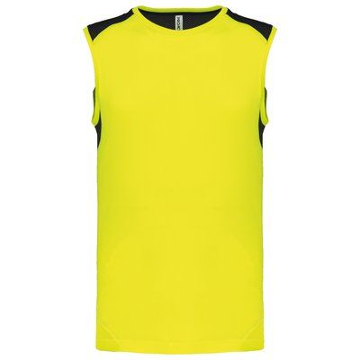 Camiseta tirantes deportiva bicolor Fluorescent Yellow / Black XL