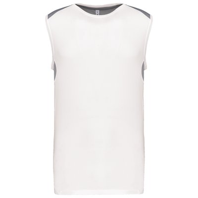 Camiseta tirantes deportiva bicolor White / Fine Grey 4XL