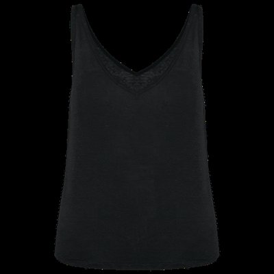Camiseta de tirantes de lino Black L
