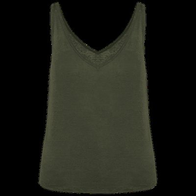 Camiseta de tirantes de lino Organic Khaki XS