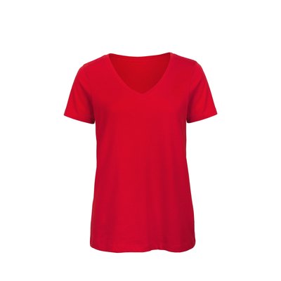 Camiseta ultrasuave cuello de pico Red L
