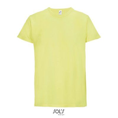 Camiseta Unisex 130g Sublimable en Blanco Amarillo Neón S
