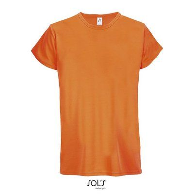 Camiseta Unisex 130g Sublimable en Blanco Naranja Neón S