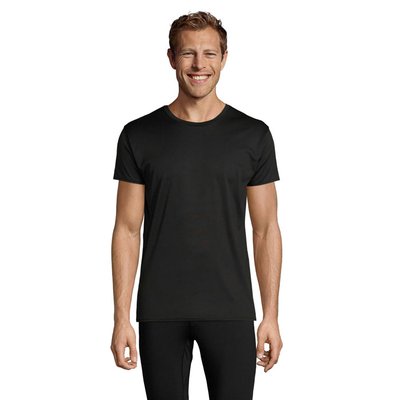 Camiseta Unisex 130g Sublimable en Blanco Negro/ Negro Opaco Xl