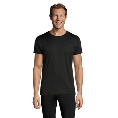 Camiseta Unisex 130g Sublimable en Blanco Negro/ Negro Opaco XS