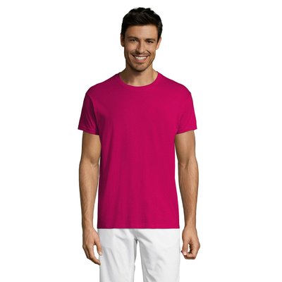 Camiseta Unisex Algodón 43 Colores Solo Personalizada Fucsia XL