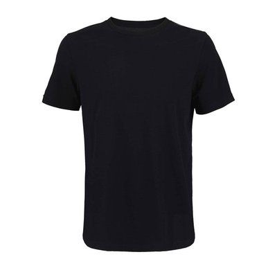 Camiseta unisex de algodón peinado Negro Profundo S