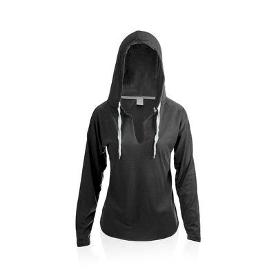 Camiseta Unisex Manga Larga con Capucha Neg S