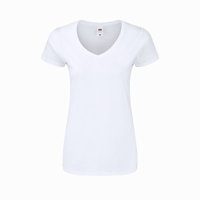 Camiseta V-Neck Entallada Algodón Mujer Bla Xxl