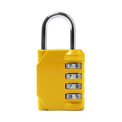 Candado con combinación de 4 dígitos Amarillo Talla Única Adulto