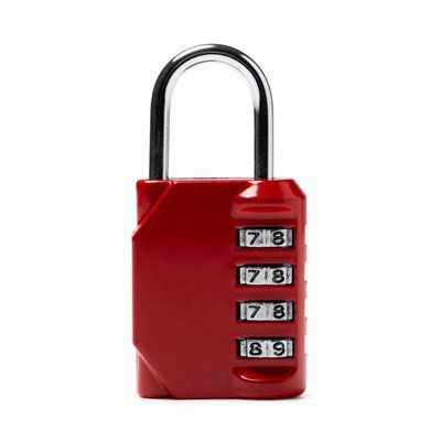 Candado con combinación de 4 dígitos Rojo Talla Única Adulto