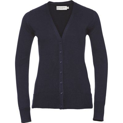 Cárdigan mujer cuello pico 50% algodón French Navy L