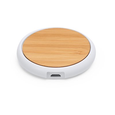 Cargador inalámbrico 5W con superficie de bambú