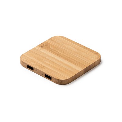 Cargador inalámbrico de bambú con 5W