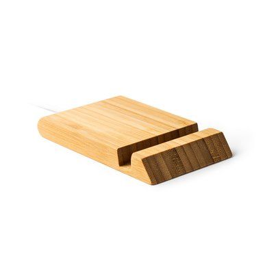 Cargador inalámbrico de bambú con soporte