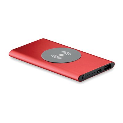 Cargador inalámbrico con conector tipo C 4000 mAh Rojo