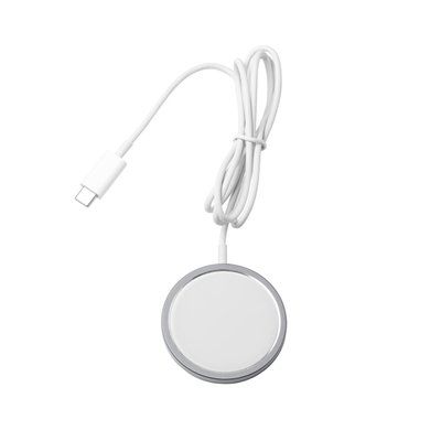 Cargador inalámbrico magnético de aluminio reciclado Plata