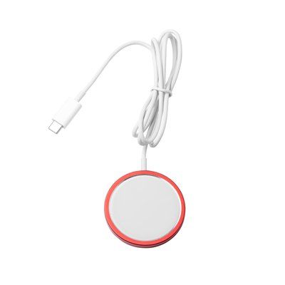 Cargador inalámbrico magnético de aluminio reciclado Rojo