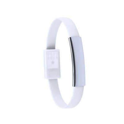 Cargador pulsera dual micro USB y lightning Blanco