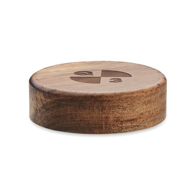 Cargador Qi Madera 15W Cable Retráctil