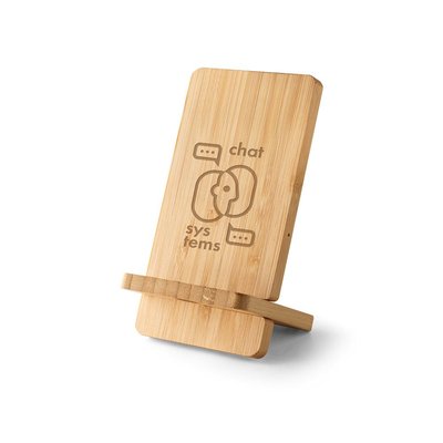 Cargador USB y soporte móvil de Bambú