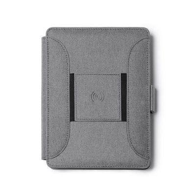 Carpeta con cargador inalámbrico Gris Vigore
