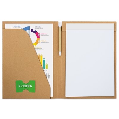 Carpeta eco con bolígrafo y bloc