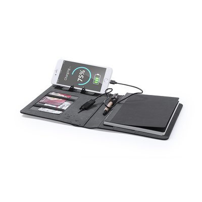 Carpeta elegante con powerbank de 3000 mAh integrado