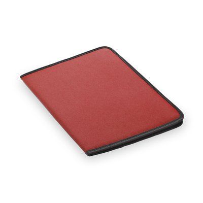 Carpeta de poliéster con bloc de notas y 2 bolsillos interiores Rojo