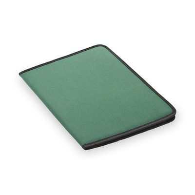 Carpeta de poliéster con bloc de notas y 2 bolsillos interiores Verde