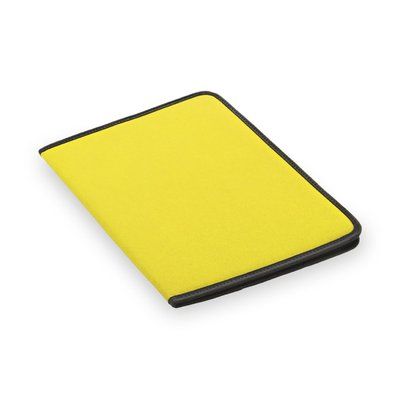 Carpeta poliéster con bloc de notas y 2 bolsillos interiores Amarillo