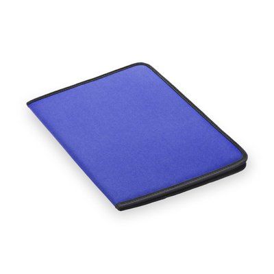 Carpeta poliéster con bloc de notas y 2 bolsillos interiores Azul