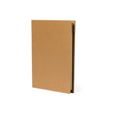 Carpeta en resistente cartón reciclado rígida y boligrafo