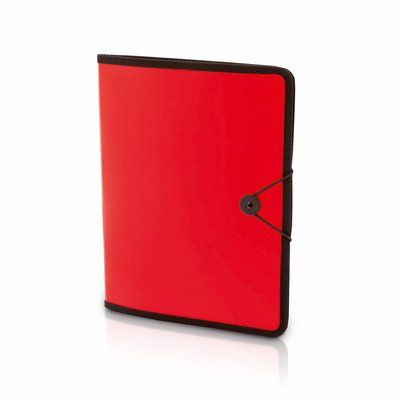 Carpeta translúcida de solapa con bloc de notas Roj