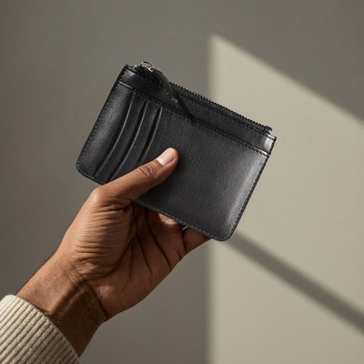 Cartera tarjetero de piel