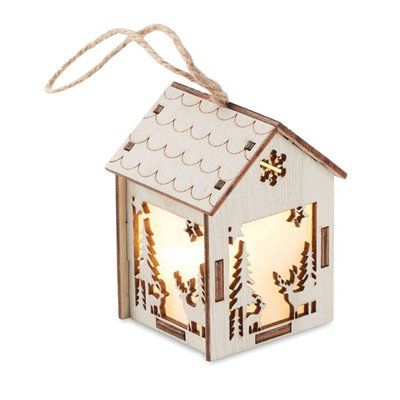 Casa Adorno Navideño MDF con Luz