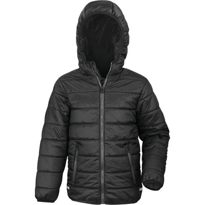 Cazadora niños cortavientos e hidrófuga Black 3/4 ans
