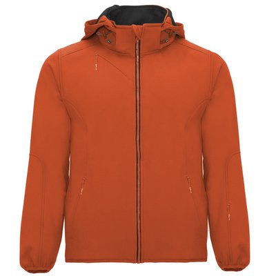 Cazadora Softshell con capucha extraíble Naranja Bermellon/Ebano S